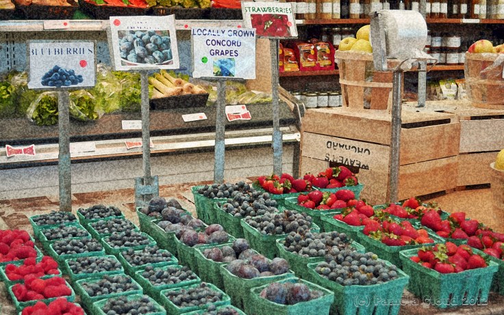 Blueberries, Strawberries, Raspberries and Plums