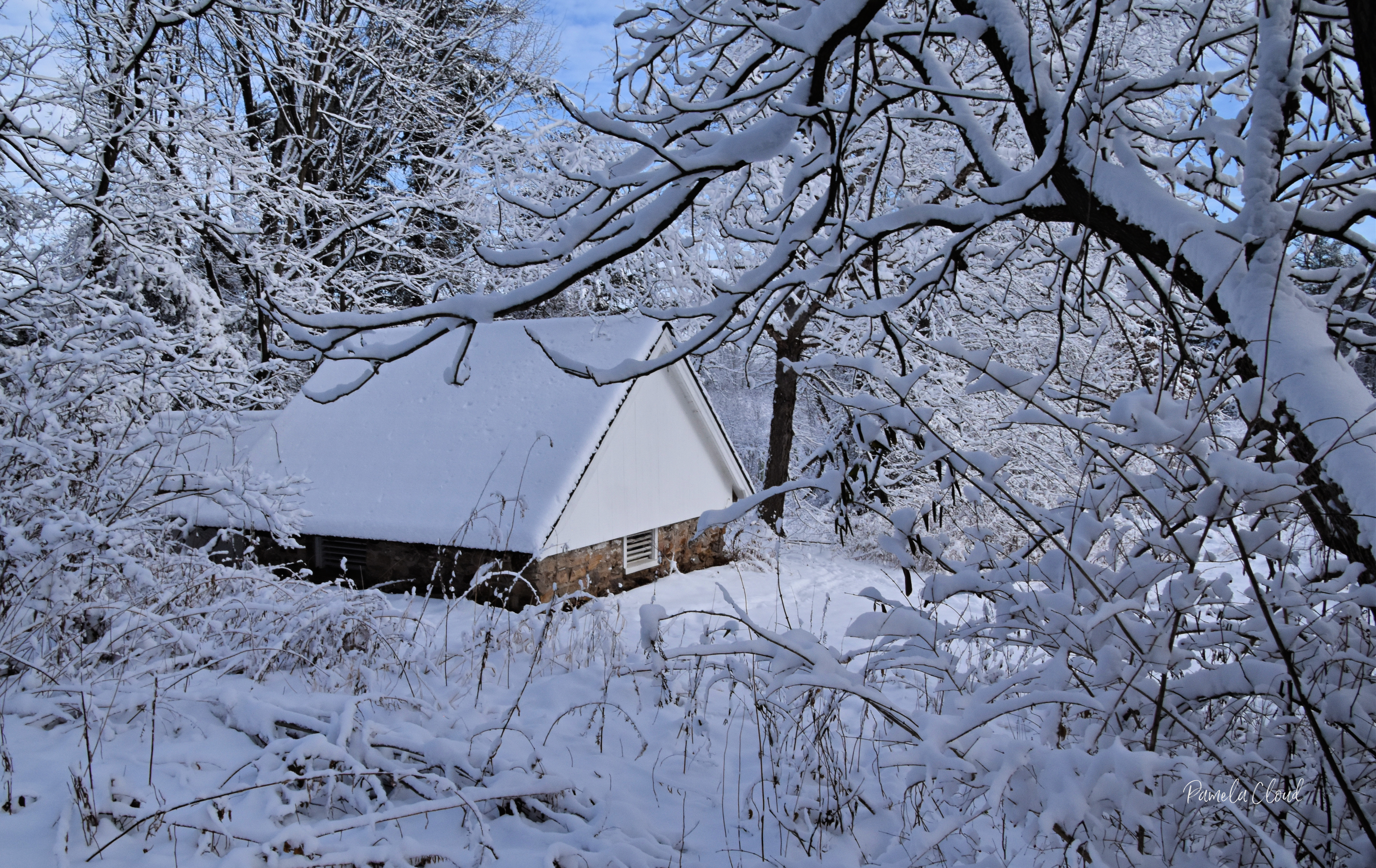 Spring House on trail at Paunacussing Preserve - Pamela Cloud