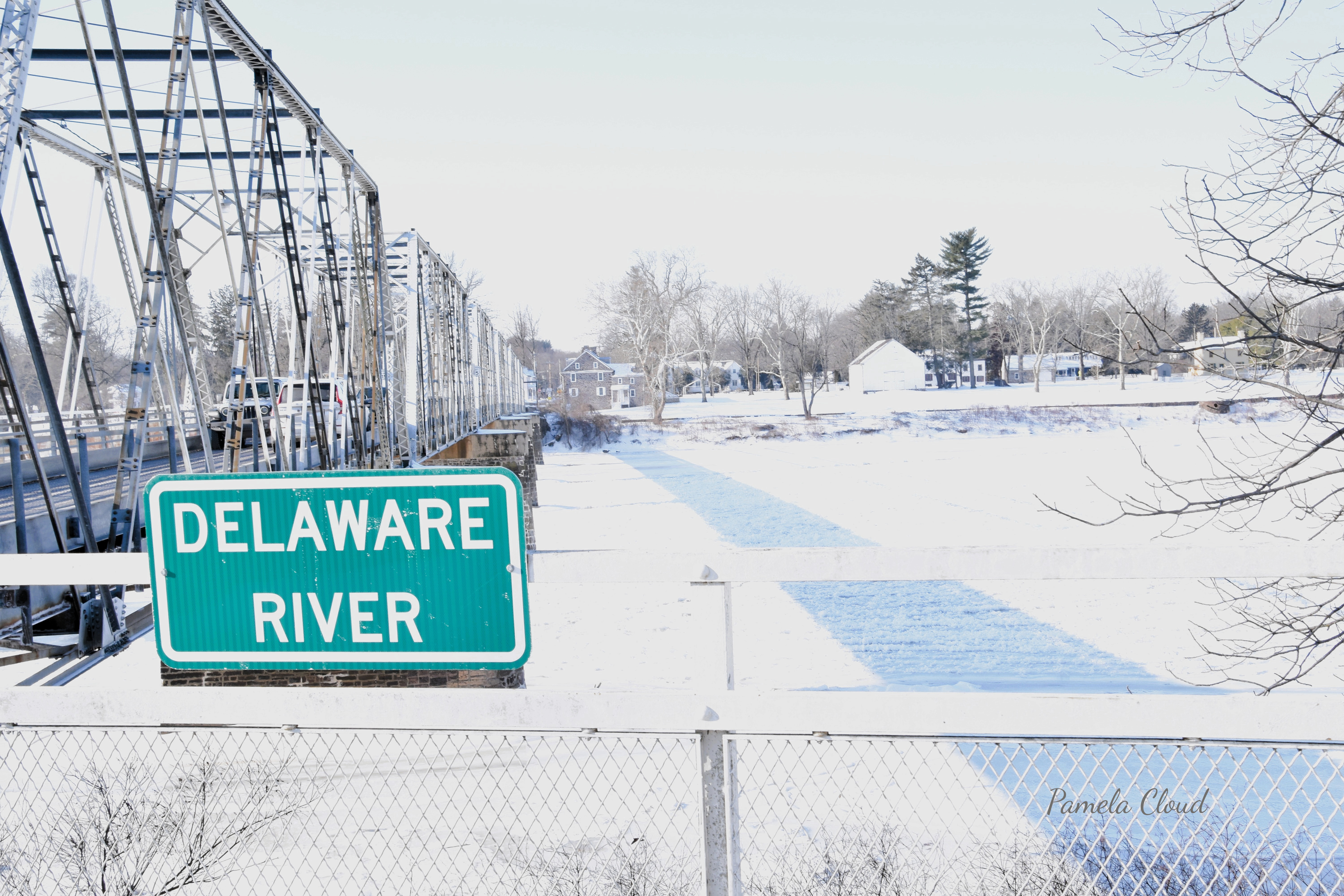 Frozen Delaware River at Washington's Crossing
