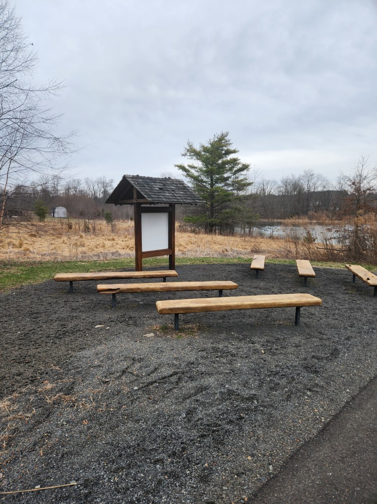 Mini outdoor classroom seating.
