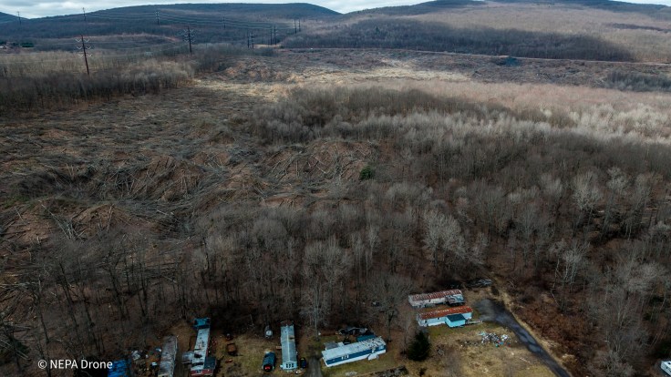 Drone Shot after deforestation, Archibald, Pa NEPA Drone