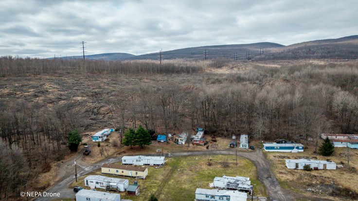 Drone Shot after deforestation, Archibald, Pa NEPA Drone